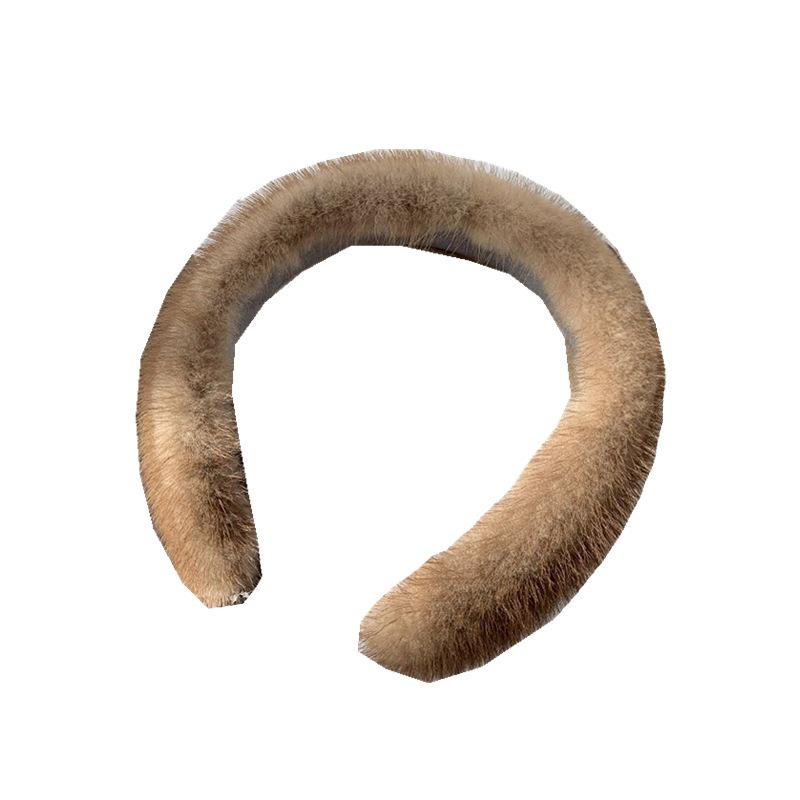 Korean Fluffy Wide Brim Hairband: Mink Fur Winter Headwear for Versatile Use in Hair Care and Styling