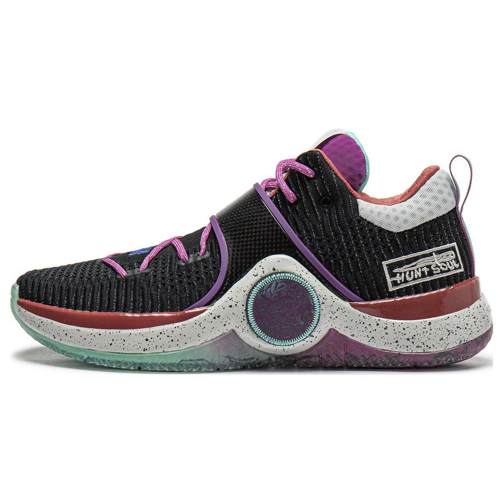 Li Ning Wow 6 Wade Way Kuising Dandou Lightweight Slip Resistant Shock Absorbing Mid Top Basketball Shoes Men Basketball Shoes Black ABAT131-9