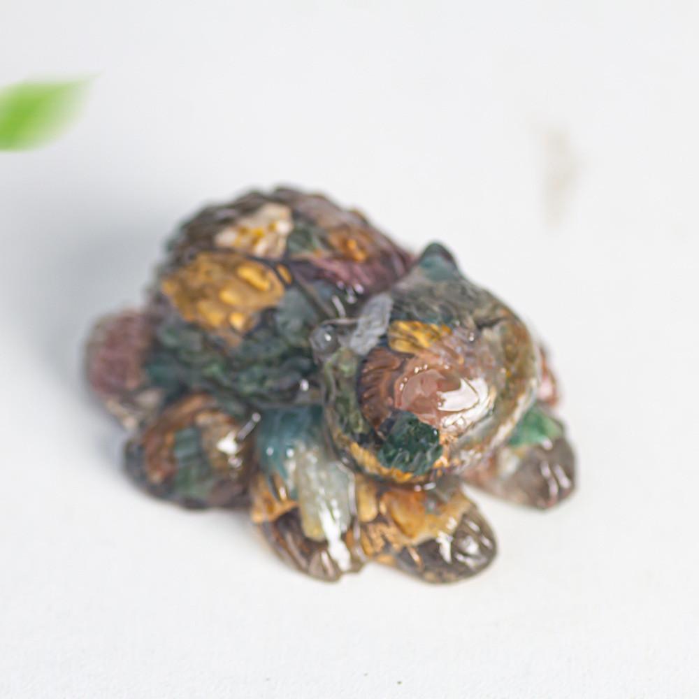 Cat Spider Spirit Resin Art Statue With Natural Crystals For Collectors And Giftgiving