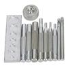 11pcs Metal Handle Rivet Setter With Base Punch Tool Kit DIY Snap Fastener Tool  Leather DIY