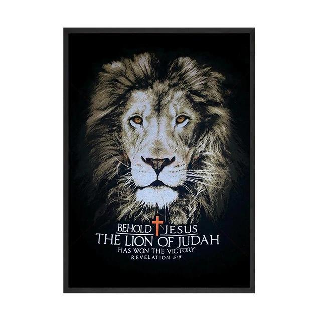 Jesus Kreuz Löwe Religion Erlöser Druck Kunst Leinwand Poster für Wohnzimmer Dekoration Heim Wanddeko Bild