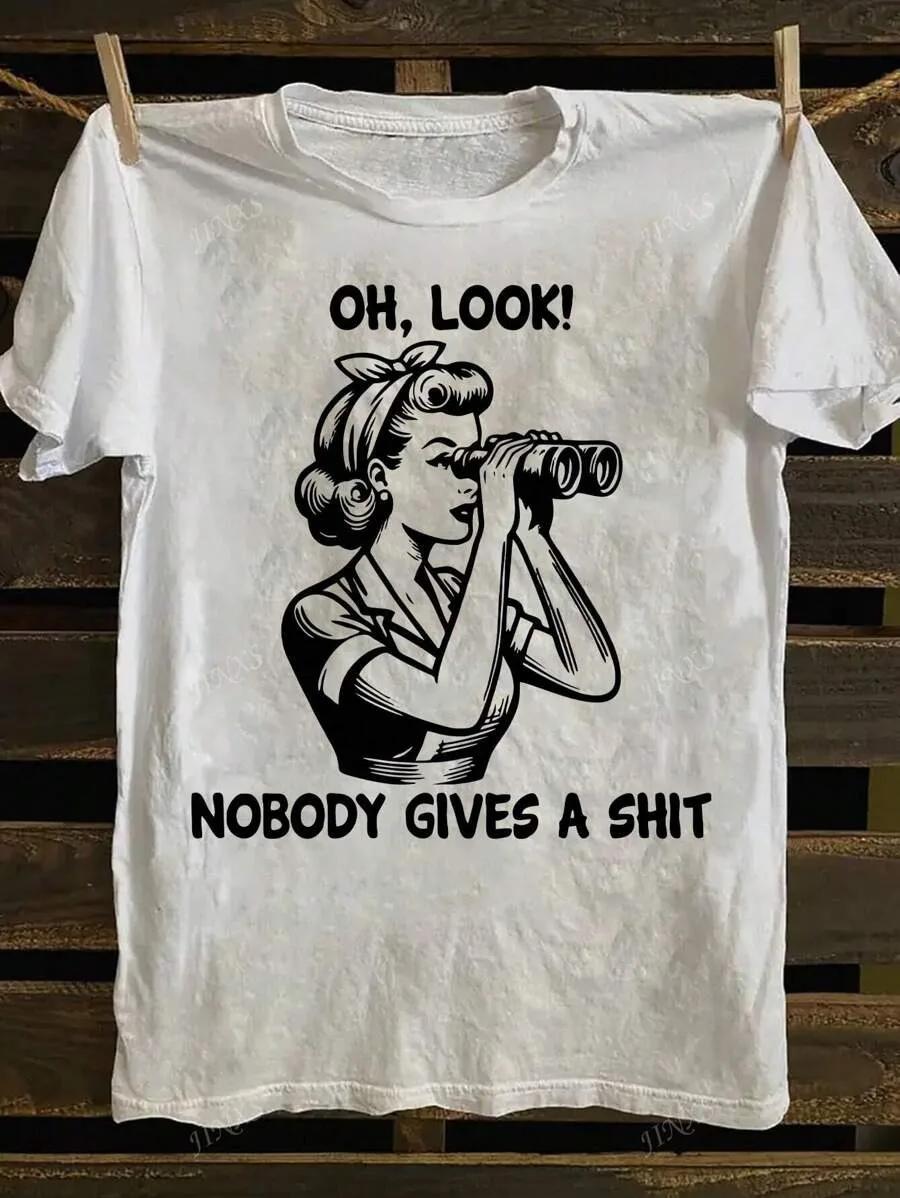

Plus Size Edgy Slogan NOBODY GIVES A SHITTee White Short Sleeve 4XL