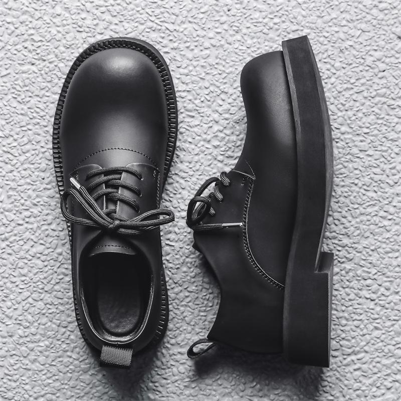 

2024 повседневные кожаные туфли мужские весна-осень новые деловые туфли в британском стиле на шнуровке для вождения tide 60709-J 38 чёрный