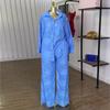Jacquard Shirt and Wide Leg Pants Set, Elegant Two-Piece Outfit for Women