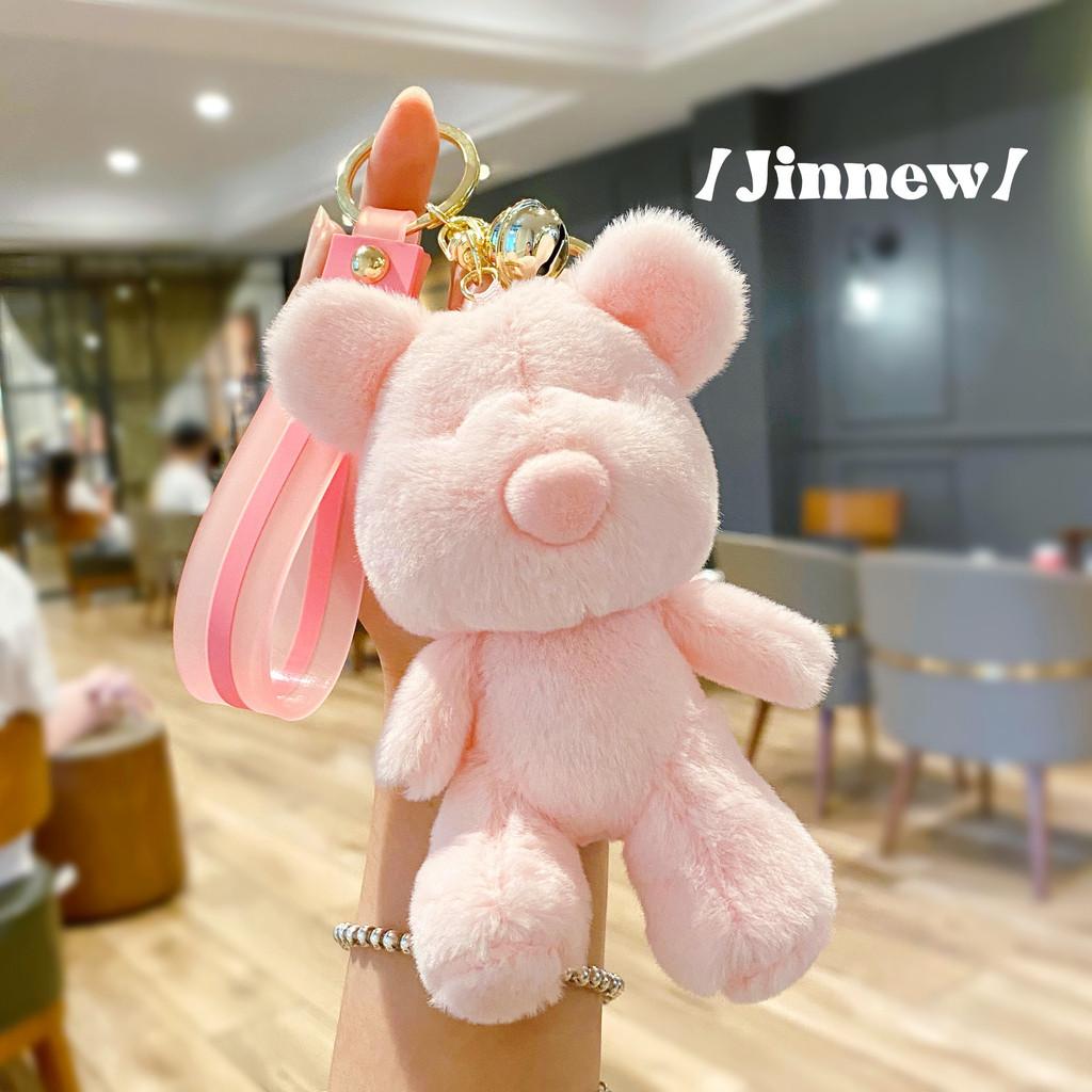 Colored Candy Delightful Plush Bear Keychain Cute Cartoon Pendant For Girls Stylish