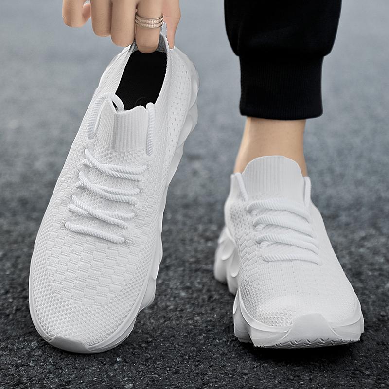 Summer coconut shoes men breathable flying woven sneakers casual travel shoes 48 large size lace-up sock shoes fashion