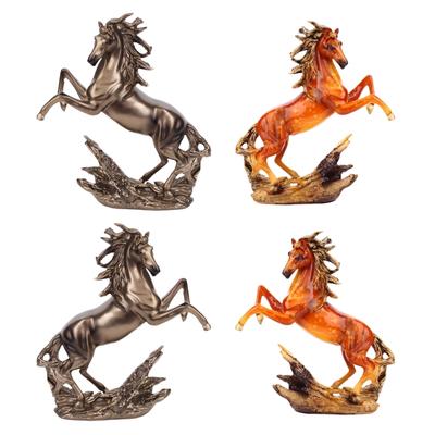Artistic Horse Figurine Handcrafted Resin Decoration Piece With Nonslip Base For Living Room or Study 21cm Height