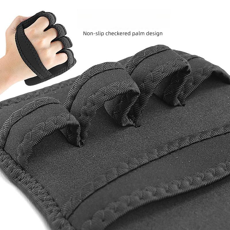 Square Four-finger Gloves Weightlifting Fitness Pull-up Anti-skid Anti-cocoon Horizontal Bar Palm Guard Auxiliary Gloves
