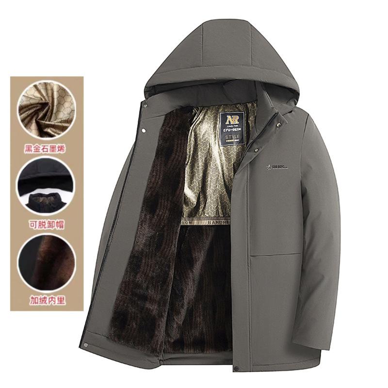 

Новая зимняя теплая бархатная повседневная хлопковая одежда с наполнителем в стиле «старый папа пирог» преодолевает хлопковую одежду с наполнителем из графена и черного золота 200/5XL (weight 180-97.5 kg)