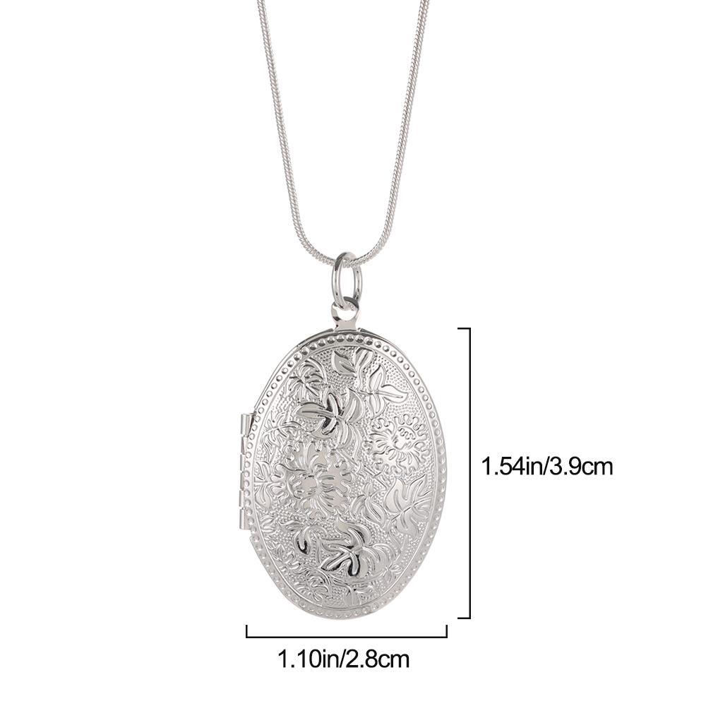 Stunning Jewelry sanke Chain Silver Plated Photo Locket Round Box Pendant Necklace