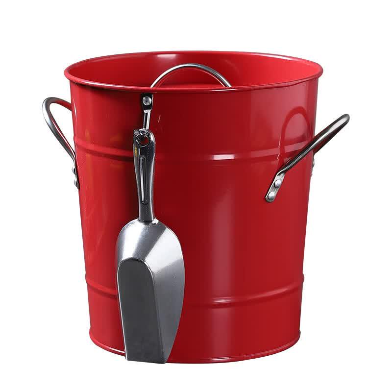Mini Metal Ice Bucket with Lid & Scoop (2-Pack)