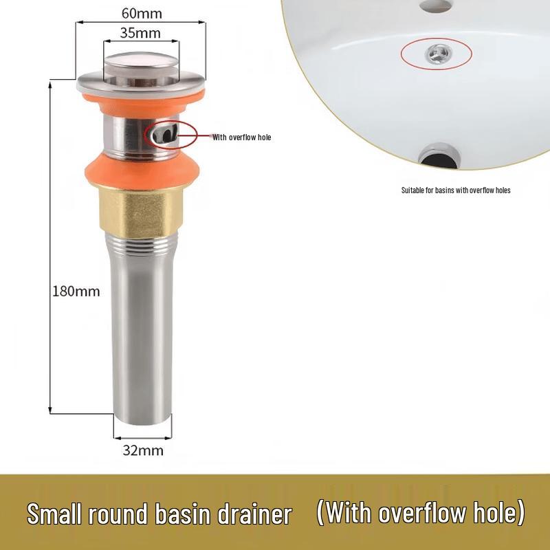MINXI Stainless Steel Basin Drainer with Drain Pipe