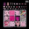 12 Grid Nail Resin Bowknot Bear Nails Art Charms Bowknots Heart Flower Kawaii Diy Decor Lollipop 3D Manicure  Tools