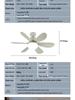 Silent E27 Ceiling Fan Light with Six Blades for Bedroom and Living Room