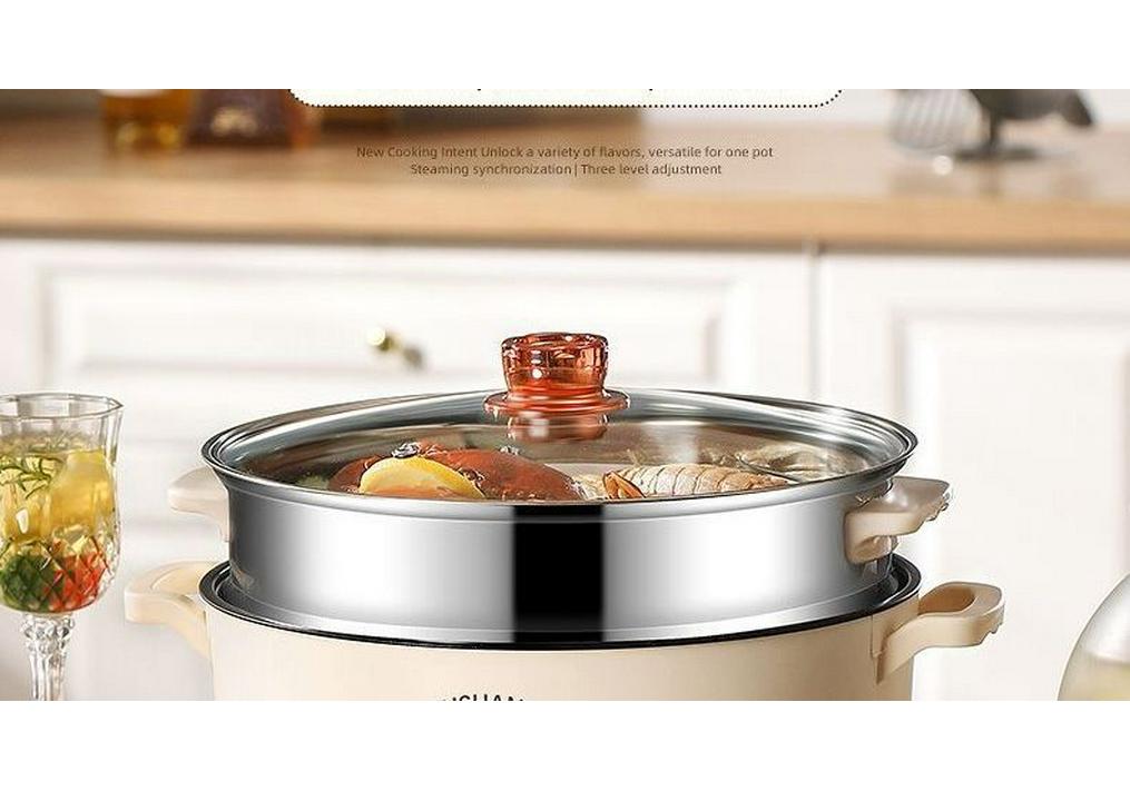 Compact Multifunctional Electric Cooker for Dorms - Non-stick Mini Hot Pot & Frying Pan