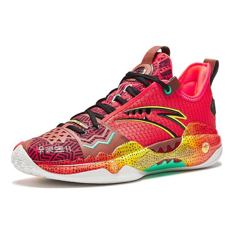 New Anta Frenzy 5 Pro  Strength Cushioning Wear Resistant Low Top Basketball Shoes Men's Red 112411111S-3