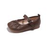 Girls Leather Shoes for Party Wedding Children Shallow Pleated Shoes Kids Flats Moccasins Shoes Anti-Slippery 2024 Autumn Spring
