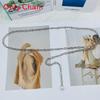 Womens Minimalist Metal Chain Waist Belt With Single Loop For Casual Dresses And Shirts