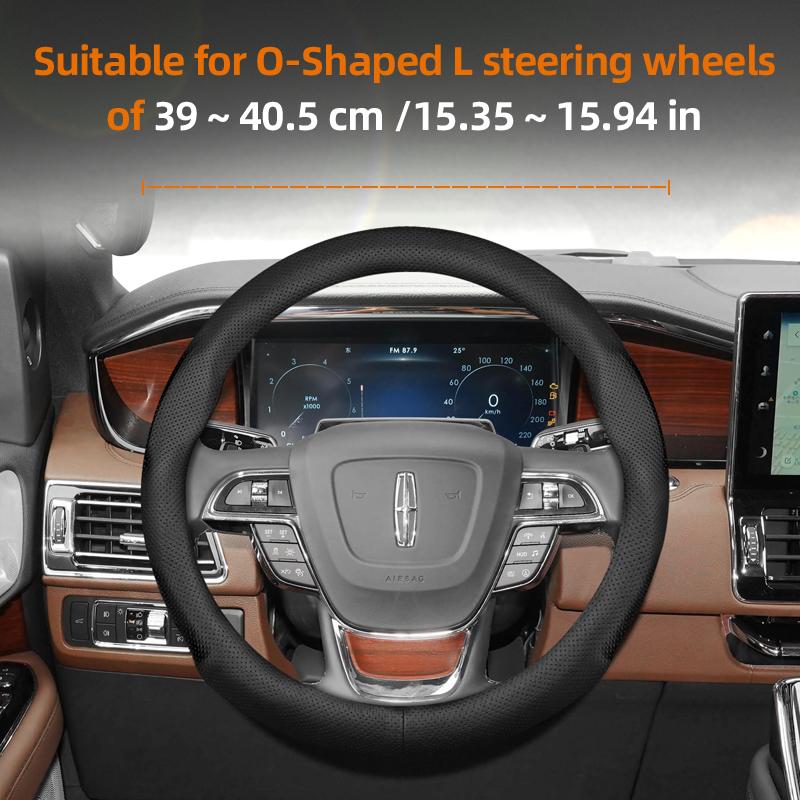 For Lincoln Z MKZ MKT MKC MKX MKS Navigator Aviator Nautilus Corsair Continental Leather Breathable Car Steering Wheel Cover