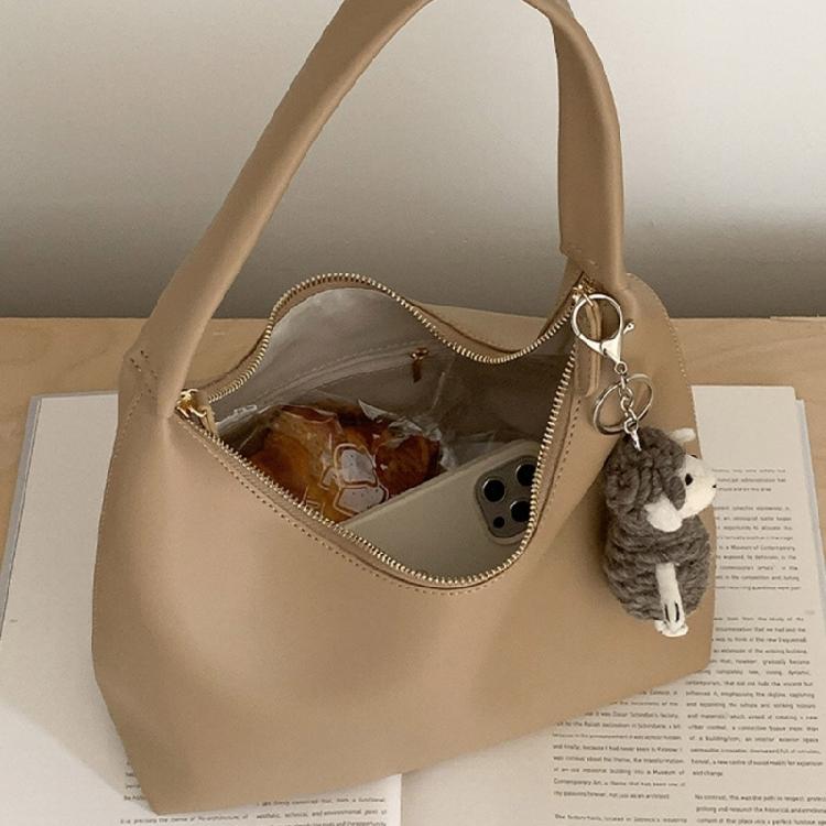 Shoulder Bag for Women Retro Pu Leather Clutch Purses Simple Hoboes Handbag with Zipper Closure Evening Underarm Purse