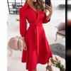 Robe Bodycon imprimée à manches longues et col en V pour femme - Printemps/Été 2024