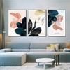 Abstrakt Löv Canvas Målning Modern Grön Växt Rosa Löv Väggkonsttryck Dekorativ Bild Modern Vardagsrumsinredning Oramad