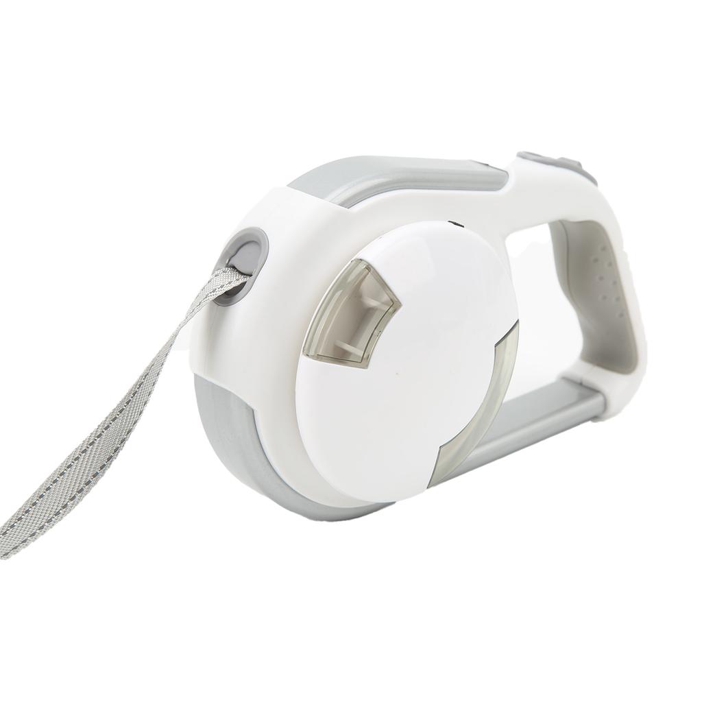 16.4ft Intrekbare Hondenriem Lichtgewicht Automatische Hondenriem met Licht voor Puppy Huisdier Wit