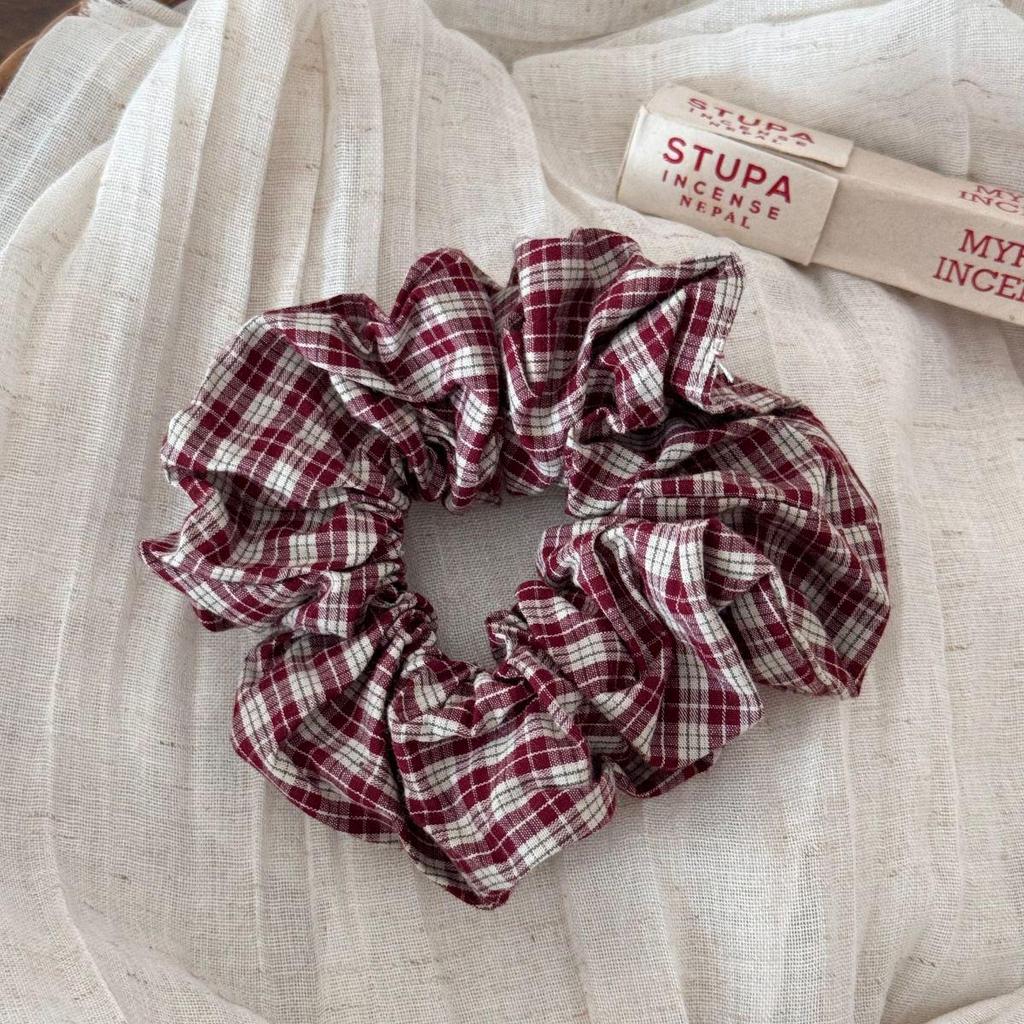 Retro Plaid Large Intestine Hair Tie - Elastic Ponytail Holder & Hair Accessory