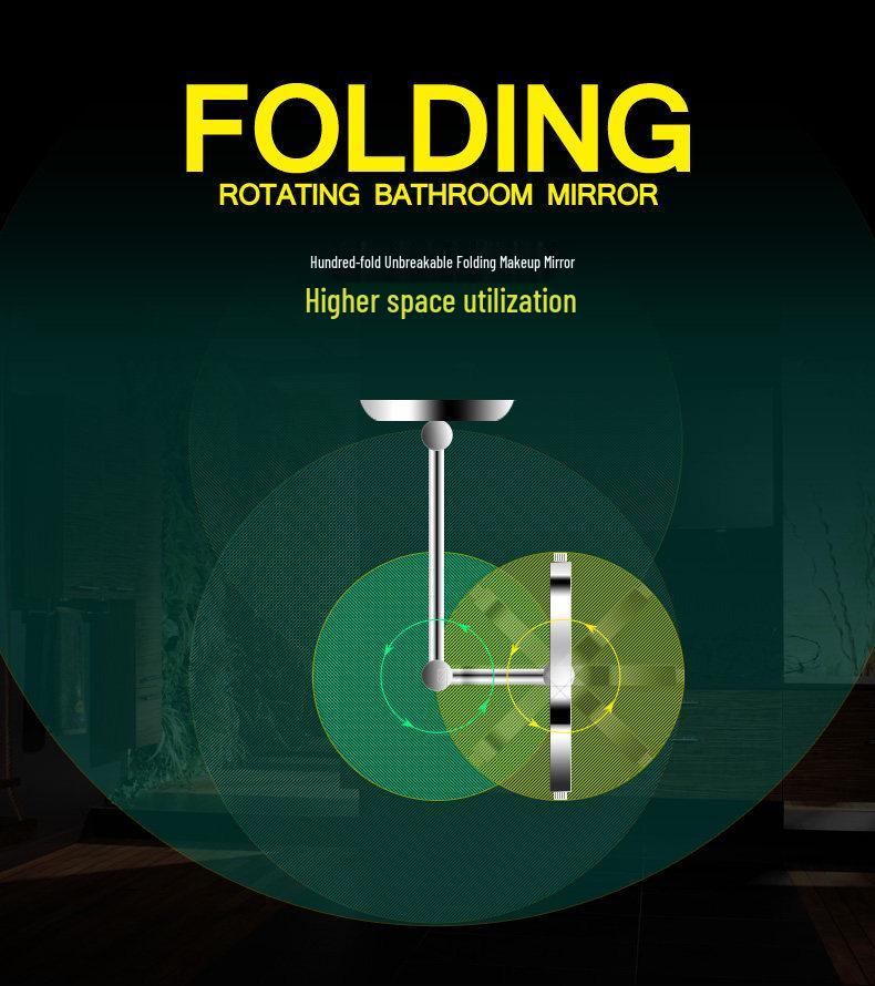 Double-Sided Telescopic Wall-Mounted Magnifying Makeup Mirror, No-Drill Installation