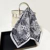 Spring New Printed Small Square Scarf Satin Chiffon Imitation Silk Material Women's Silk Scarf Shopping with High-end Wholesale