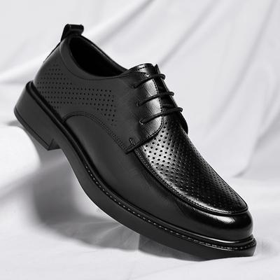 2025 neu neue atmungsaktive Herrenschuhe Low-Top formelle Lederschuhe erhöhend hohle Sandalen Schnürschuhe