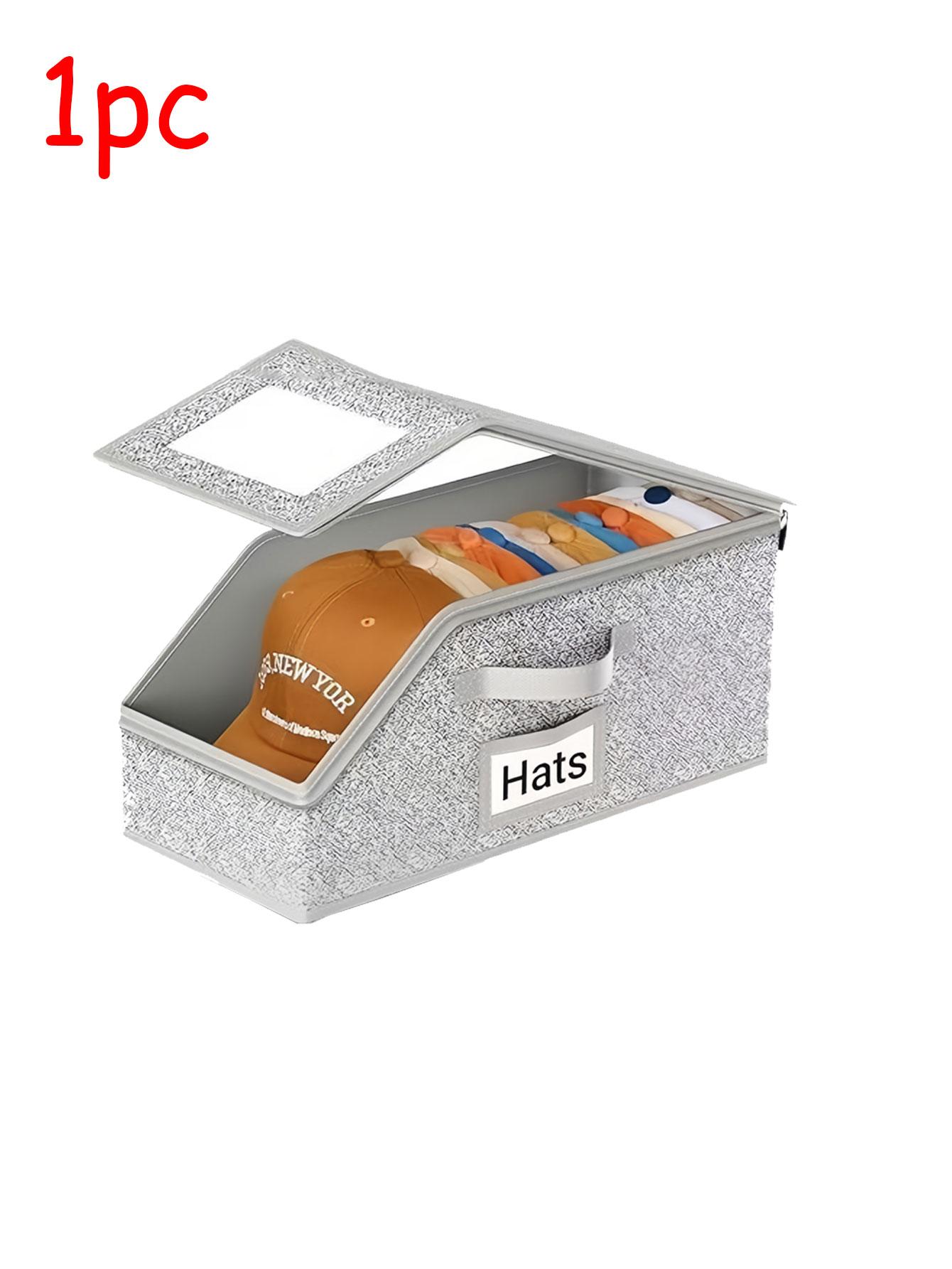 

2pcs Outdoor multifunctional hat storage box, large capacity foldable baseball cap storage with lid and dust-proof storage box