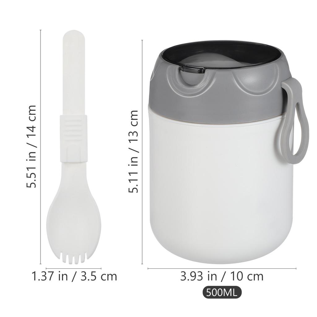 1Set Breakfast Cup Portable Leakproof Food Container 500Ml Oatmeal Storage Large Mouth Travel Soup Holder Soup Food Cup
