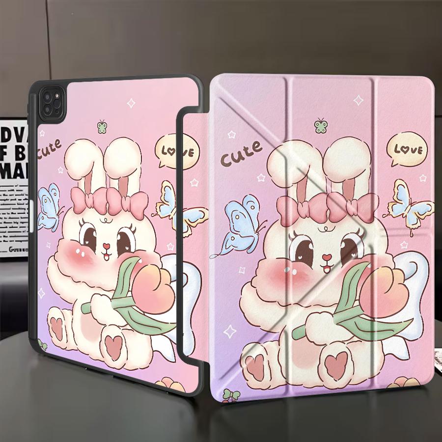 

Чехол-планшет Тюльпан Заяц для iPad Air 4 5 M3 M2 1 2 M4 11 дюймов Pro 11-го 10-го 9-го 8-го 7-го 12.9 дюймов Mini 6 7 Pro 2025 Держатель Чехол iPad Mini 7 8.3