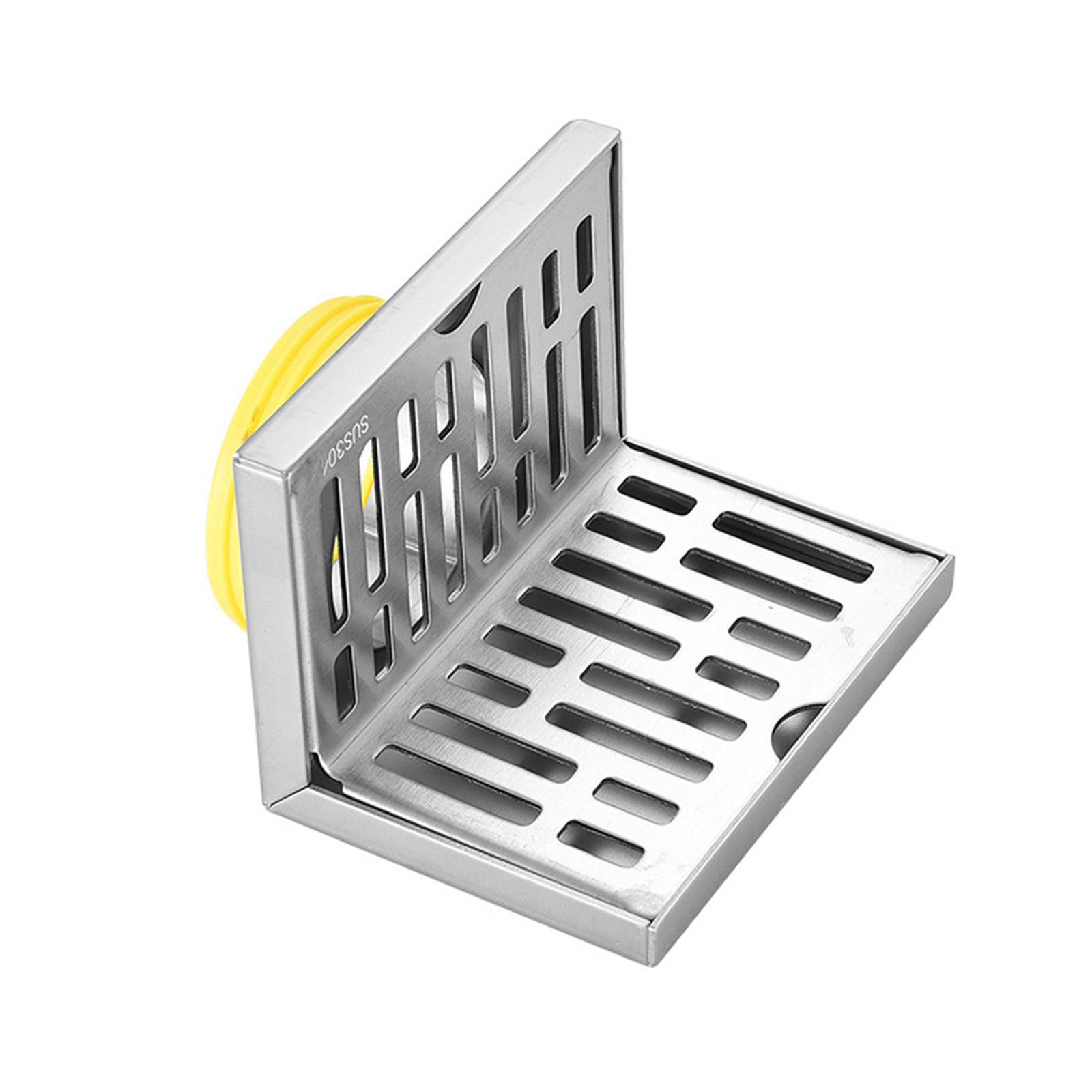Stainless Steel Thickened Wall Floor Drain L-Shaped Floor Drain in Hotel Bathroom Side Row Balcony Corner Floor Drain B