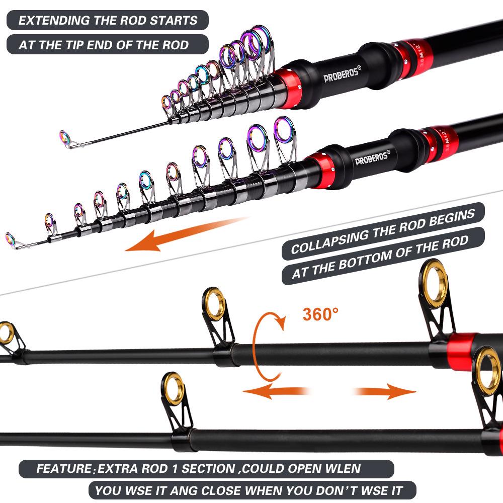 Lure Sea Rod Set: Ultralight Carbon Casting Rod with Long Cast Spinning Reel and Tackle Bag