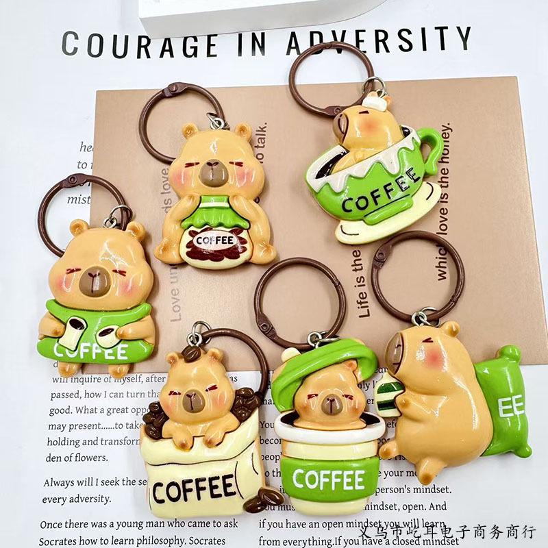 Kreskówkowy kapibara żywica DIY brelok zawieszka