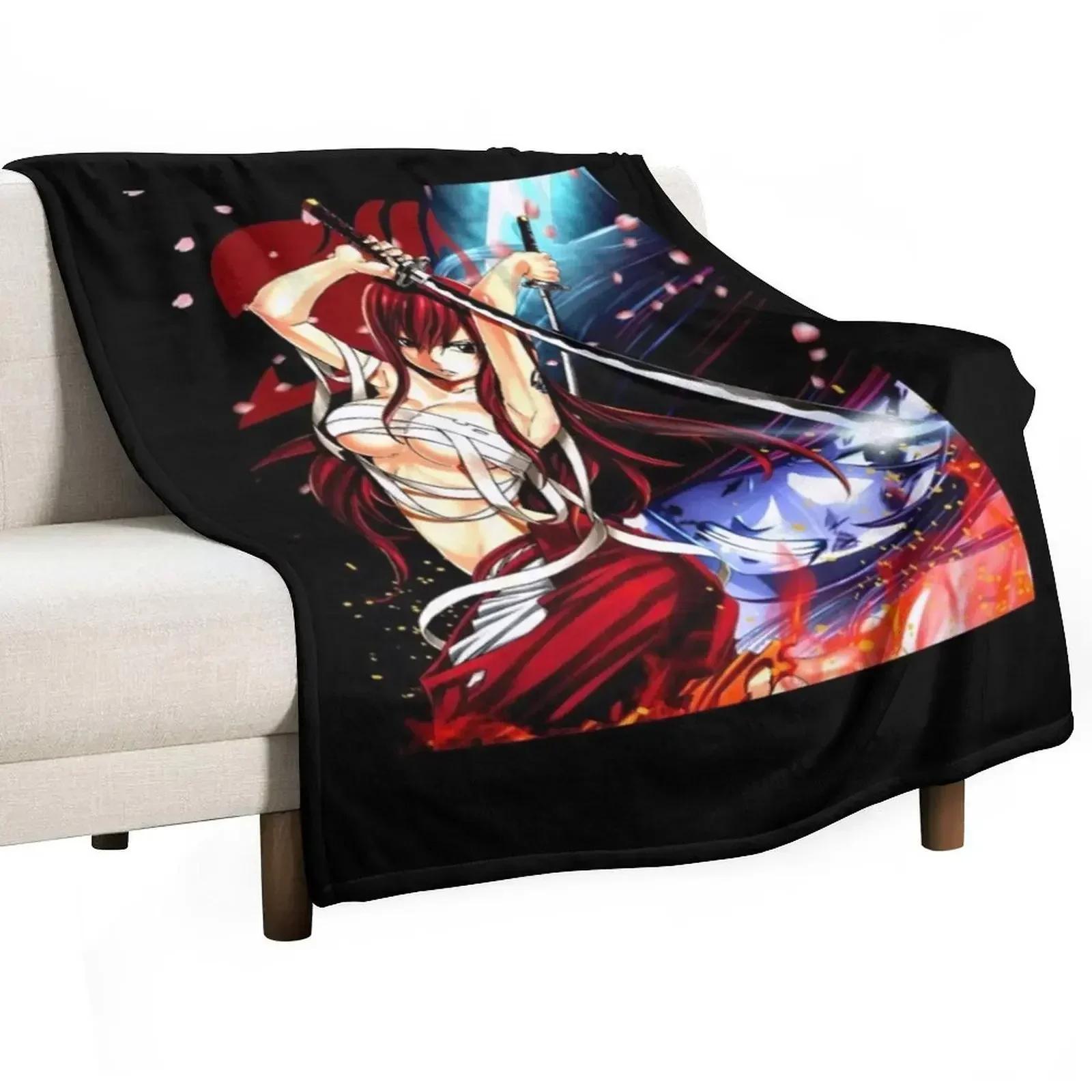 Swordswomen Erza Throw Blanket Giant Sofa Thermals For Travel Sofa Quilt Blankets 75X95CM