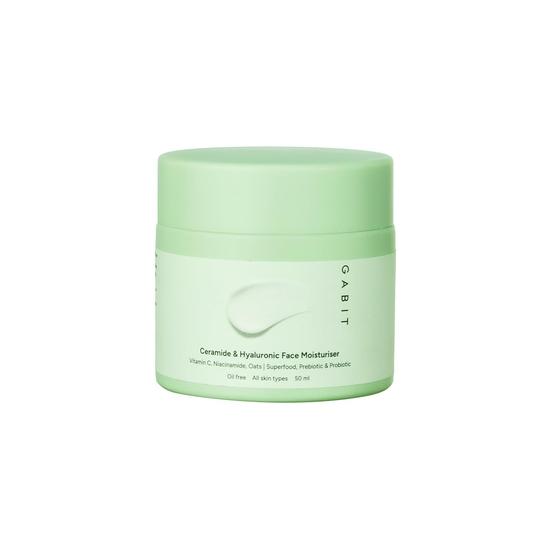 Gabit Ceramide & Hyaluronic Face Moisturiser | Lightweight Moisturizer to Hydrate & Brighten Skin  | 50ml