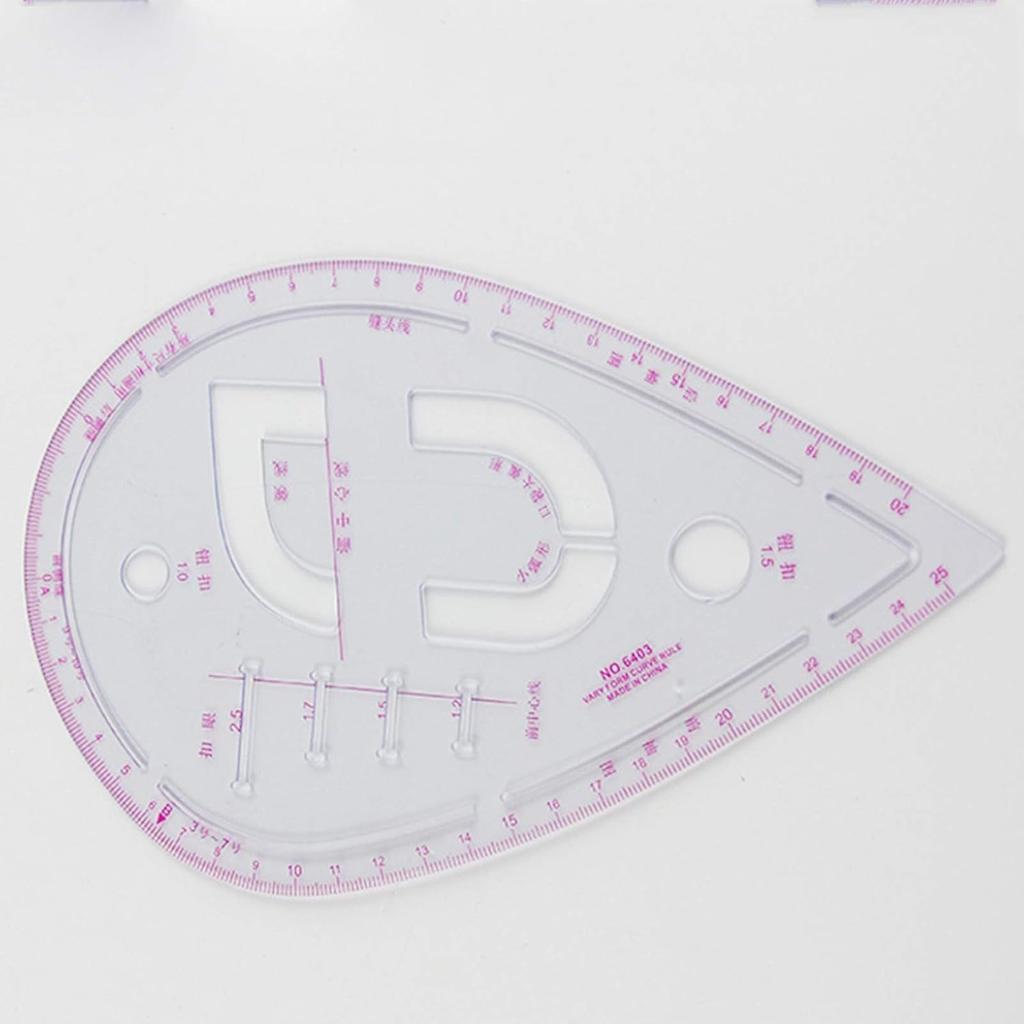 6x Clear Plastic French Curve Ruler For Sewing Tailor Measure Good Flexibility Sewing French Curve