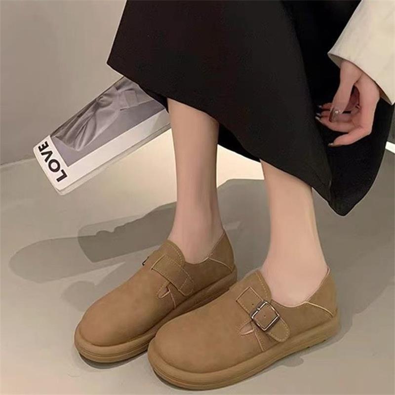 Women's autumn new one-pedal lazy flat-bottomed soft-soled Doudou casual retro single shoes