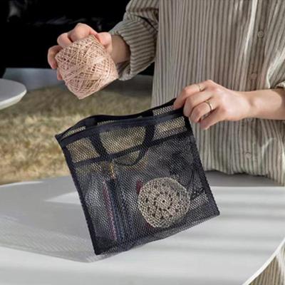 Large Capacity Mesh Cosmetic Bag Handbag Zipper Storage Bag Multifunction Makeup Pouch for Toiletries and Shower Accessories