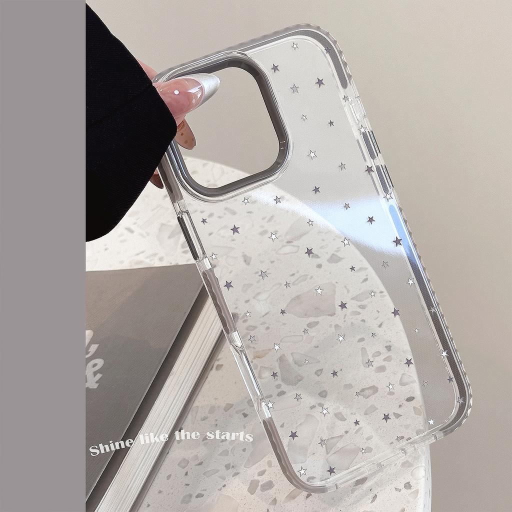 Gray Star Graffiti IPhone 15 Apple 16 Promax Mobile Phone Case Suitable for 14 Personality 13 Transparent 11 Soft Magnetic Suction