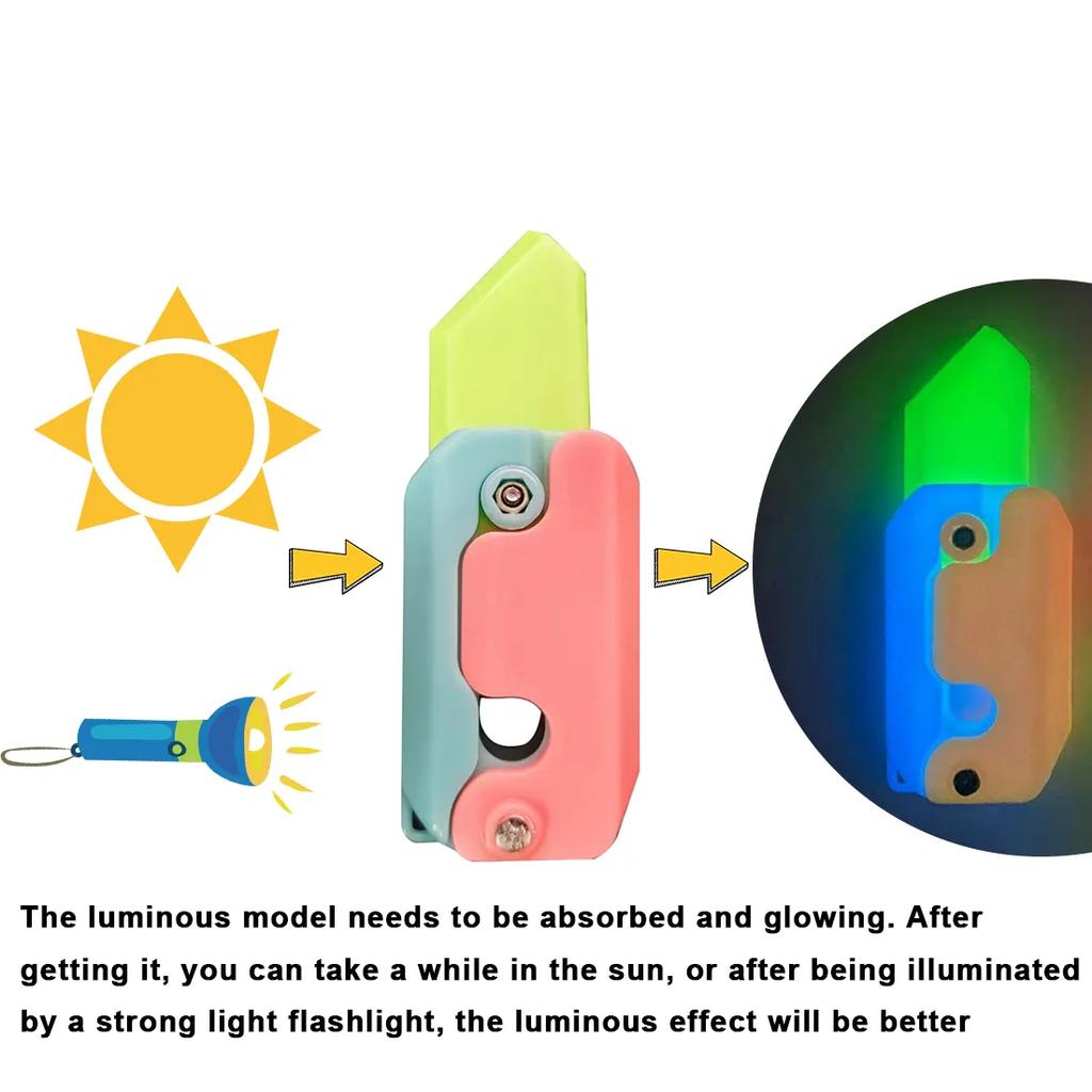 3D Gravity Radish Knife Decompression Push Card Kids Small Toy Radish Comb Decompression Cartoon Children's Toy Gift Mini Model