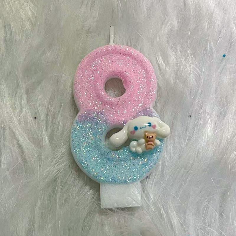 0-9 Lumânări Cifra Tort Zi de Naștere Lumânări Cifra Drăguțe Cinnamoroll Roz Albastre Lumânări Vârful Tortului Accesorii Petrecere Zi de Naștere Bebeluș Jucărie
