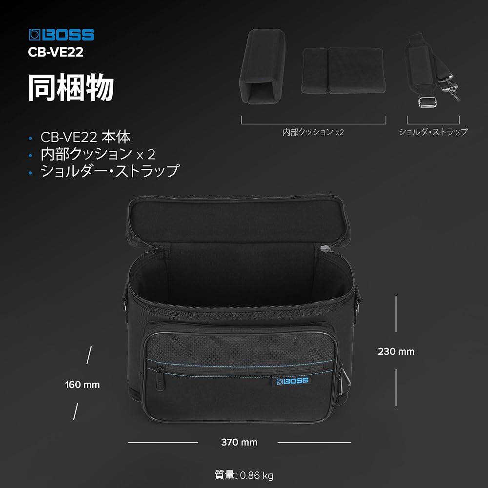 BOSS VE-22 Carrying Bag CB-VE22 - Ideal for Storing VE-22/VE-20 Earphones. Features High Durability, a Soft Interior, and Multiple External Pockets.