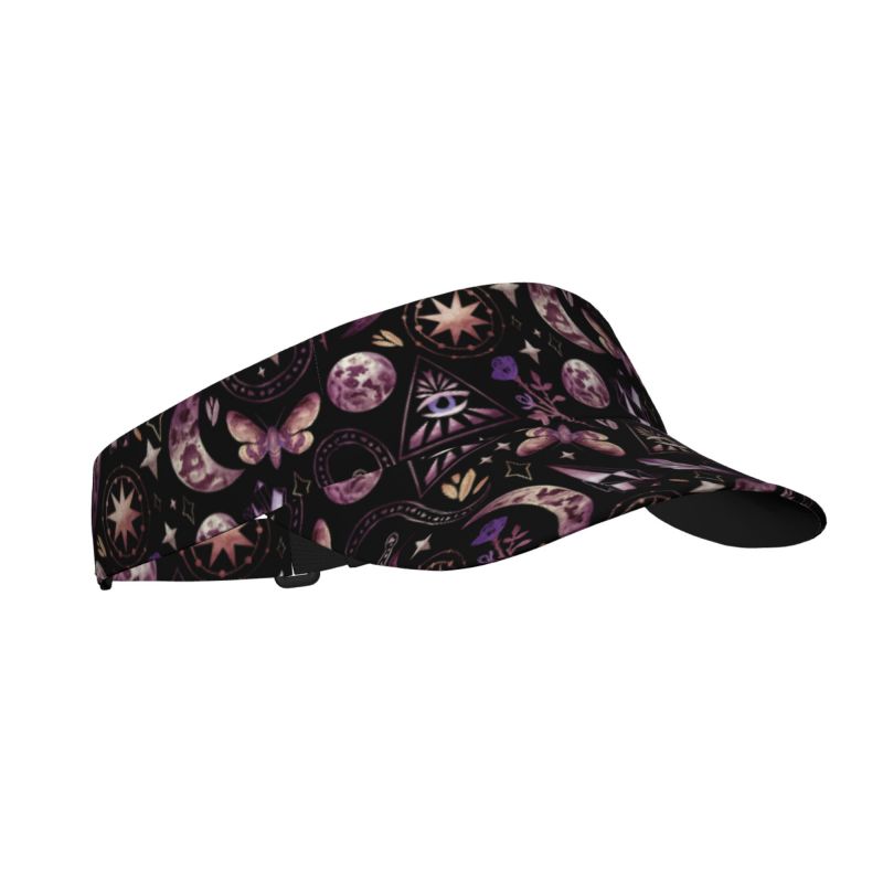 

Tarot Moon Butterfly Magic Goth Sport Visor Sun Hat Lightweight Cooling Baseball Hat Adjustable Wide Brim Cap for Running Tennis