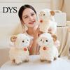 Stuffed Toy with Bells Cute Sheep Plush Doll Bell, Soft Animal Stable Standing Fluffy Croissant Figurine Toy, Curly Fabric Embroidery Details