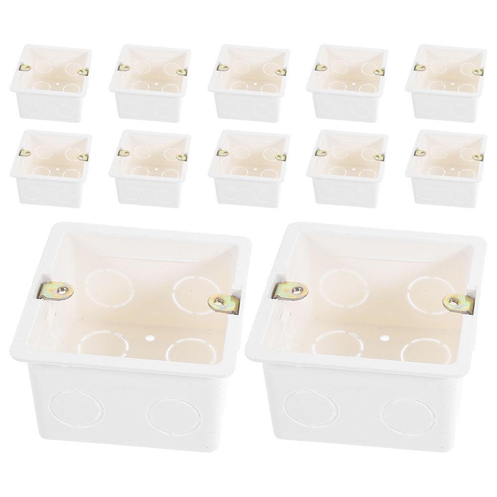 12Pcs Wall Socket Box PVC 86 Type Recessed Electrical Outlet Box Home Renovation Electrical Enclosure Electric Boxes for Outlets