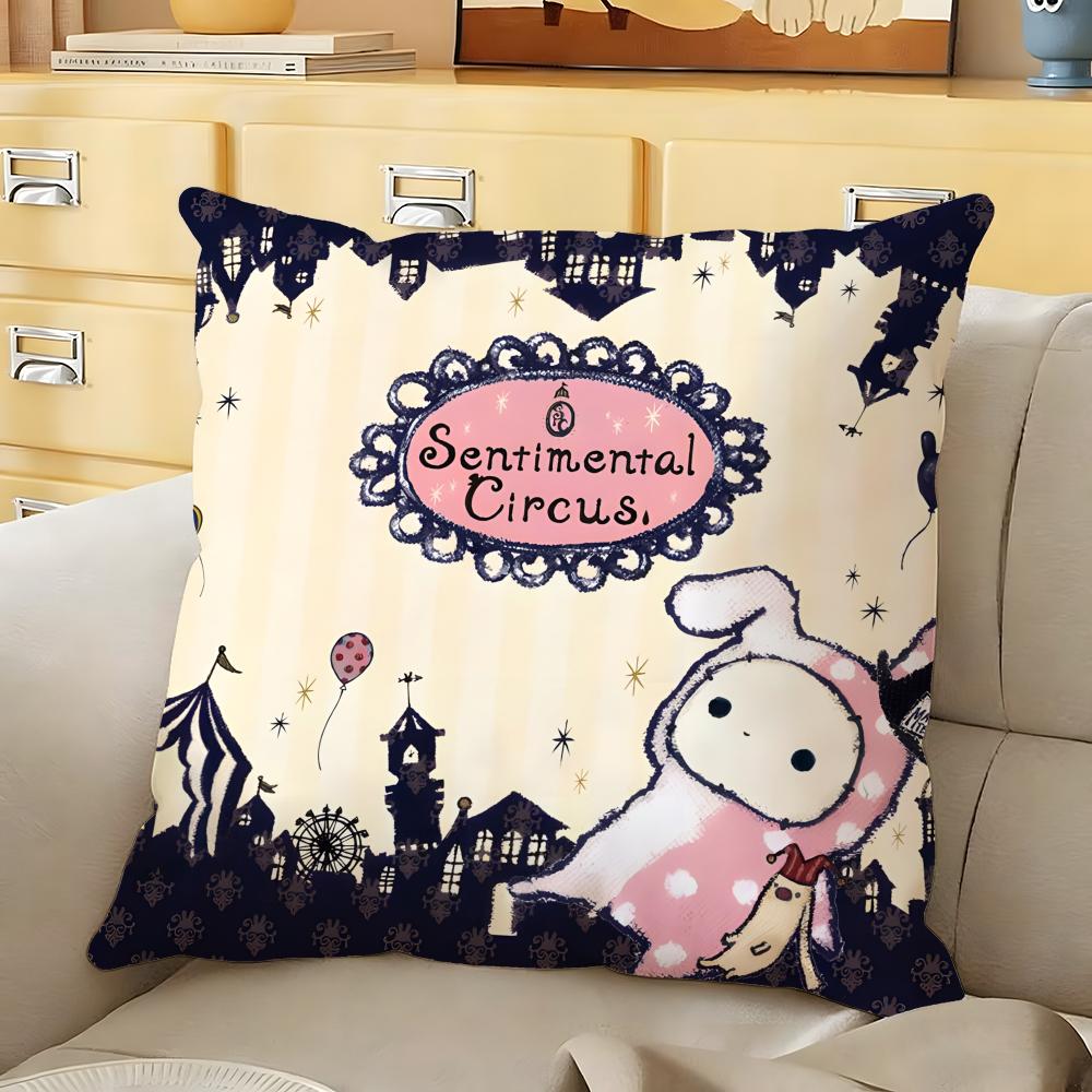 SSentimental CCircus Cute Cushion Cover Soft Durable Reversible Pillow Cover Home Car MultiScene Daily Comfort Pillowcase